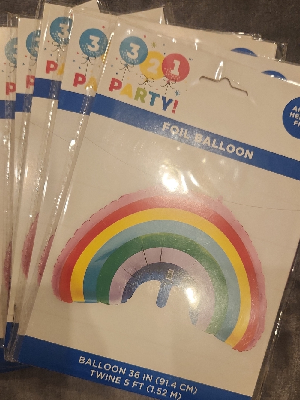 10 Rainbow Foil Balloon - Multicolor